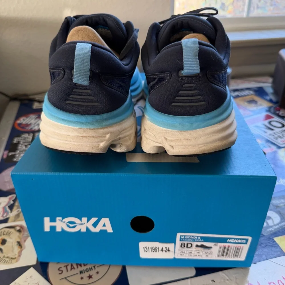 Hoka Navy and Light Blue Athletic Shoes Men’s 8D EU 41 Women’s 10 - Picture 6 of 7